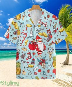 Pineapple Santa Clau Pattern Hawaiian Shirt For Men And Women Product Photo 1