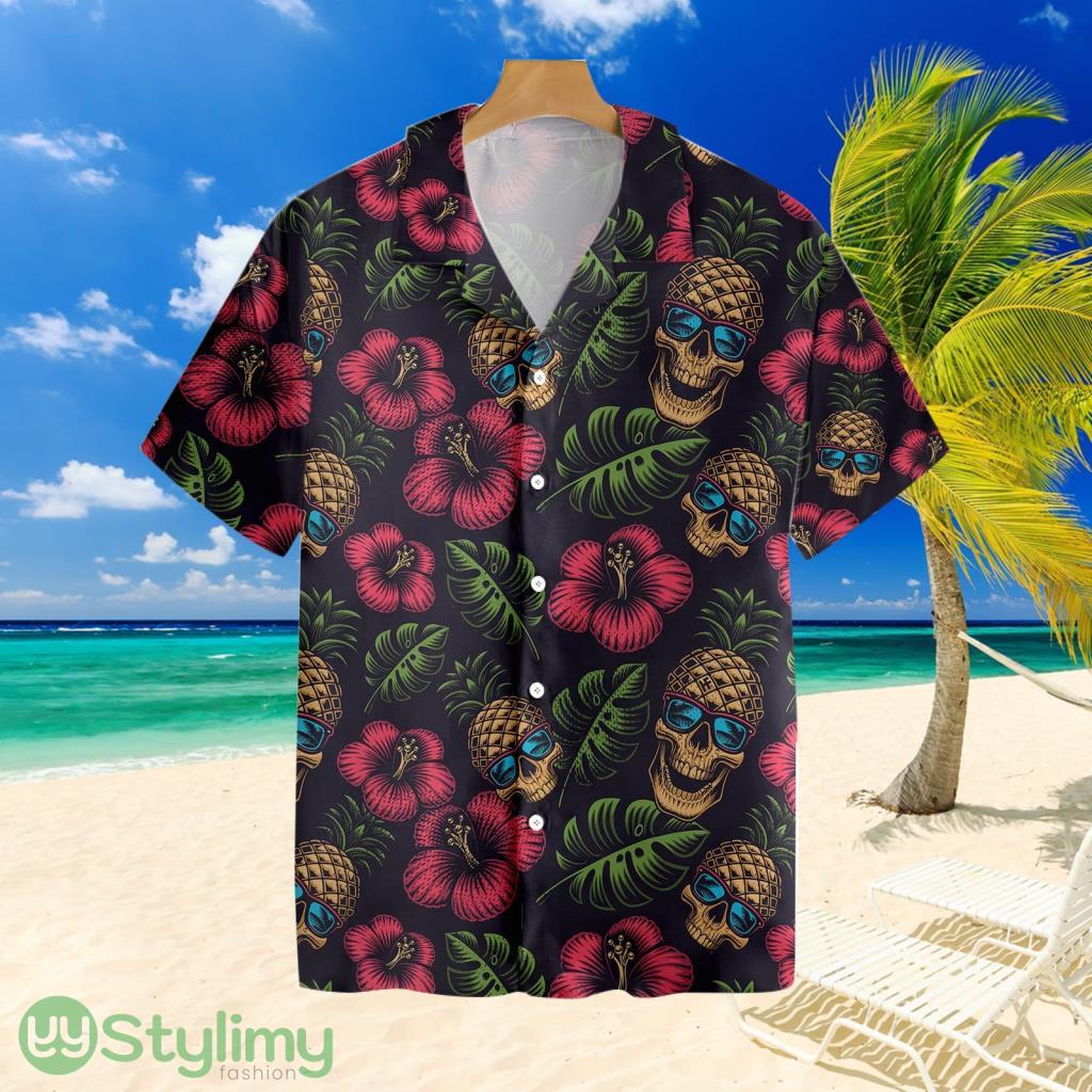 Pineapple Skull Black Hawaiian Shirt For Men And Women 1 Pineapple Skull Black Hawaiian Shirt For Men And Women Product Photo 1