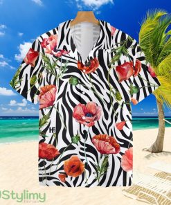 Poppy Zebra Watercolor Painting Art Hawaiian Shirt For Men And Women Product Photo 1