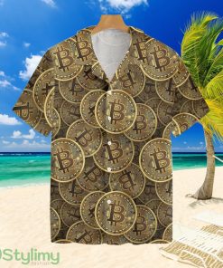 Realistic Seamless Bitcoin Cryptocurrency Hawaiian Shirt For Men And Women Product Photo 1