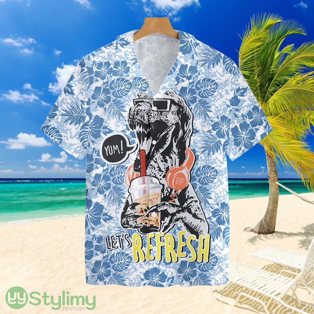 Refreshing With Boba Dinosaur Hawaiian Shirt For Men And Women 2 Refreshing With Boba Dinosaur Hawaiian Shirt For Men And Women Product Photo 1