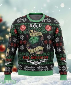 Roll Initiative DnD Ugly Christmas Sweater, Dungeons Dragons Ugly Christmas Sweater Cute Christmas Gift For Family Product Photo 1
