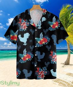 Rooster In Tropical Blue Hawaiian Shirt For Men And Women Product Photo 1