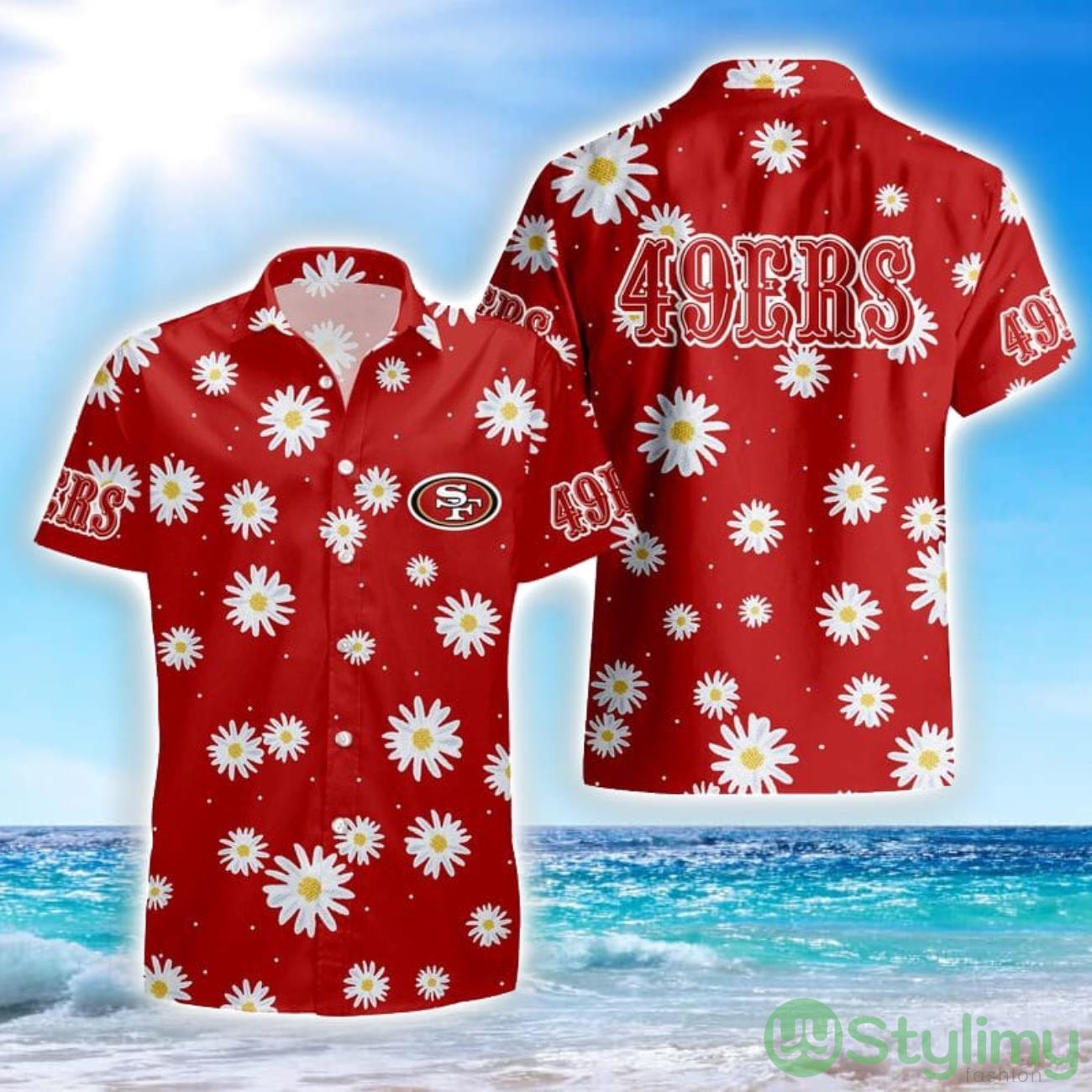 San Francisco 49ers Daisy Flower All Over Print Hawaiian Shirt 2 San Francisco 49ers Daisy Flower All Over Print Hawaiian Shirt Product Photo 1