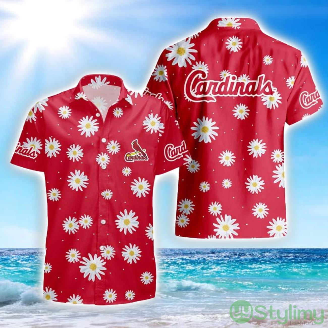 St. Louis Cardinals Daisy Flower All Over Print Hawaiian Shirt 2 St. Louis Cardinals Daisy Flower All Over Print Hawaiian Shirt Product Photo 1