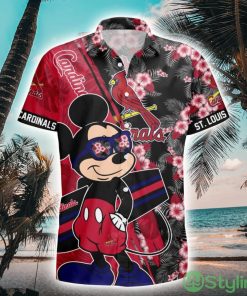 St. Louis Cardinals Surfing Mickey All Over Printed Hawaiian Shirt Product Photo 1