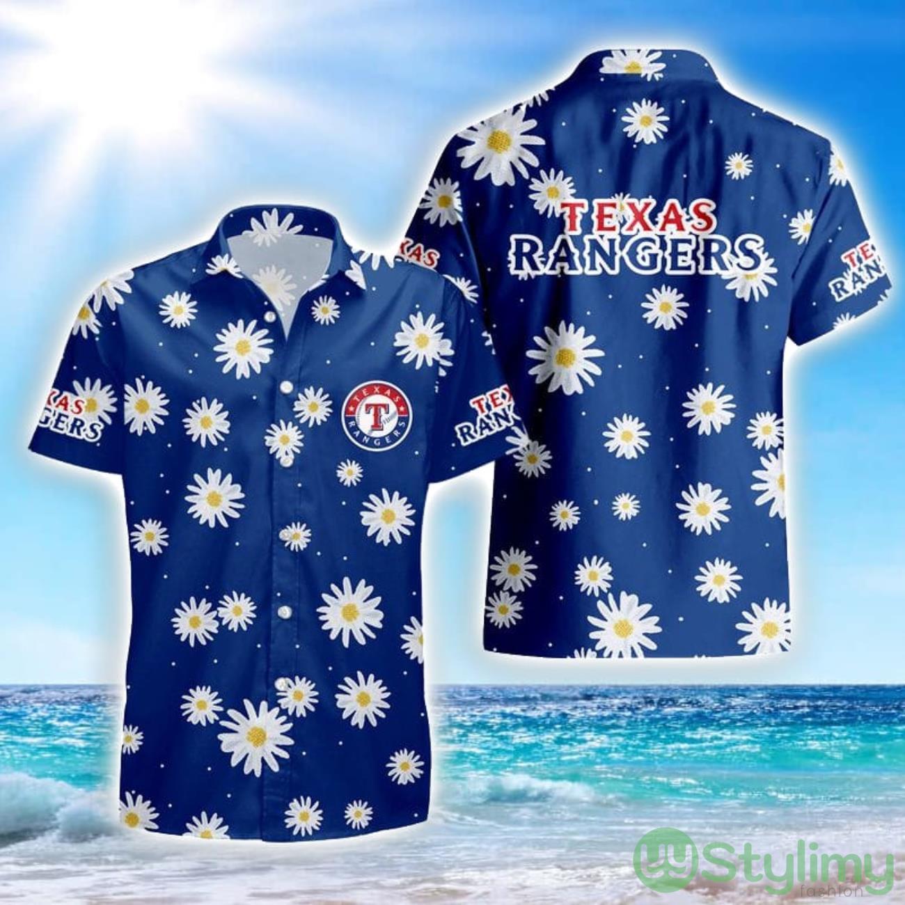Texas Rangers Daisy Flower All Over Print Hawaiian Shirt 2 Texas Rangers Daisy Flower All Over Print Hawaiian Shirt Product Photo 1