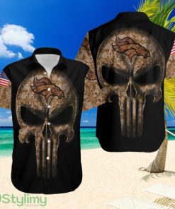 Topeka Style Camouflage Skull Denver Broncos American Flag Hawaiian Shirt Product Photo 1