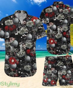 Topeka Style Flower Hawaiian Shirt And Short - Vintage Star Wars With Red Flower Button Down Shirt - Unique Gifts From Hawaii Product Photo 1