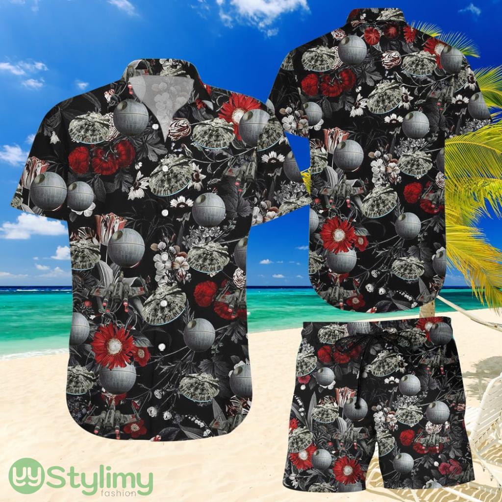 Topeka Style Flower Hawaiian Shirt And Short - Vintage Star Wars With Red Flower Button Down Shirt - Unique Gifts From Hawaii 2 Topeka Style Flower Hawaiian Shirt And Short - Vintage Star Wars With Red Flower Button Down Shirt - Unique Gifts From Hawaii Product Photo 1