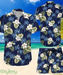 Topeka Style Flower Hawaiian Shirt And Short - White Flower With Leaves Hawaiian Shirt And Shorts - Summer Vacation Gift Ideas Product Photo 1
