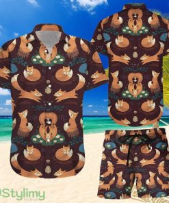 Topeka Style Fox Hawaiian Shirt And Short - Cute Orange Fox Activities Pattern Print Hawaii Shirt - Gift For Fox Lover Product Photo 1
