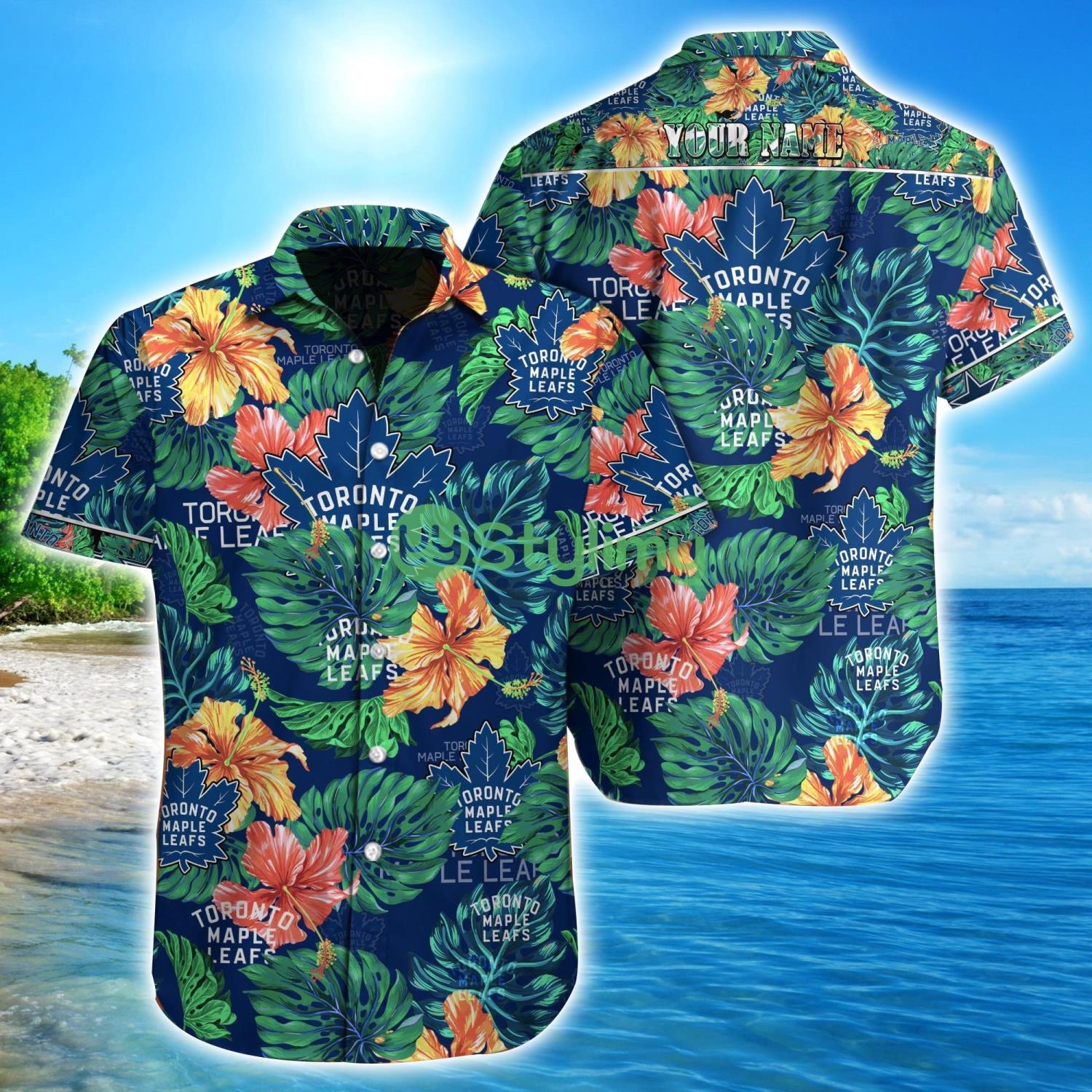 Toronto Maple Leafs NHL Custom Name Hawaiian shirt Aloha Summer Gift 2 Toronto Maple Leafs NHL Custom Name Hawaiian shirt Aloha Summer Gift Product Photo 1