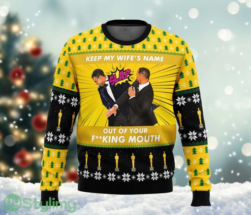 Will Smith Slaps Chris Rock Meme Ugly Christmas Sweater Cute Christmas Gift For Family
