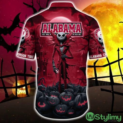 Alabama Crimson Tide Halloween Jack Skellington 3D Hawaiian Shirt For Fans Gift Christmas Men And Women - Alabama Crimson Tide Halloween Jack Hawaii Shirt Trending For This Season_4