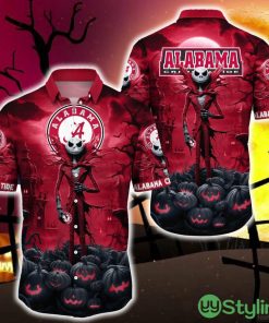 Alabama Crimson Tide Halloween Jack Skellington 3D Hawaiian Shirt For Fans Gift Christmas Men And Women - Alabama Crimson Tide Halloween Jack Hawaii Shirt Trending For This Season_1