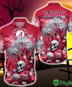 Alabama Crimson Tide Halloween Trending Skull 3D Hawaiian Shirt For Fans Gift Christmas Men And Women - Alabama Crimson Tide Halloween Skull Trending Hawaii Shirt New Arrivals_1