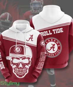 Alabama Crimson Tide Skull 3D All Over Printed Hoodie For Men And Women Product Photo 1