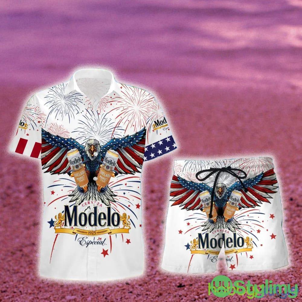 Aloha Independence Day Modelo Beer USA Flag Hawaiian Combo Shirt And Short Gift Hawaiian For Mens 2 Aloha Independence Day Modelo Beer USA Flag Hawaiian Combo Shirt And Short Gift Hawaiian For Mens - Aloha Independence Day Modelo Beer USA Flag Hawaiian Shirt And Short_2