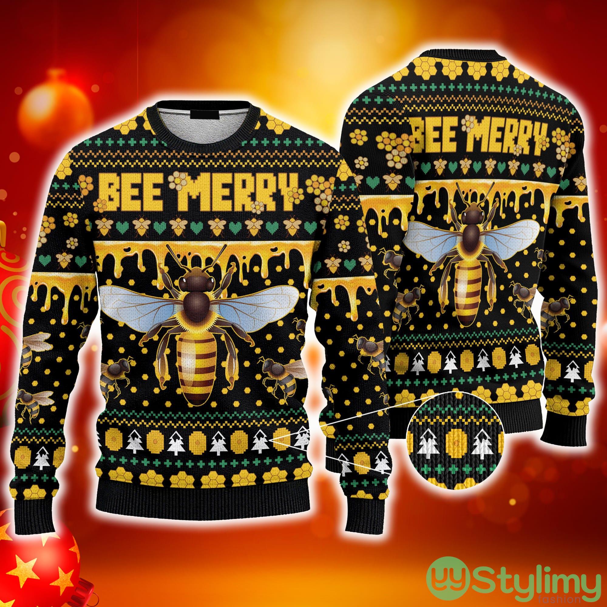 Animal Bee Merry Ugly Christmas 3D Sweater AOP 3 Animal Bee Merry Ugly Christmas 3D Sweater AOP - Animal Bee Merry Ugly Christmas Sweater_3