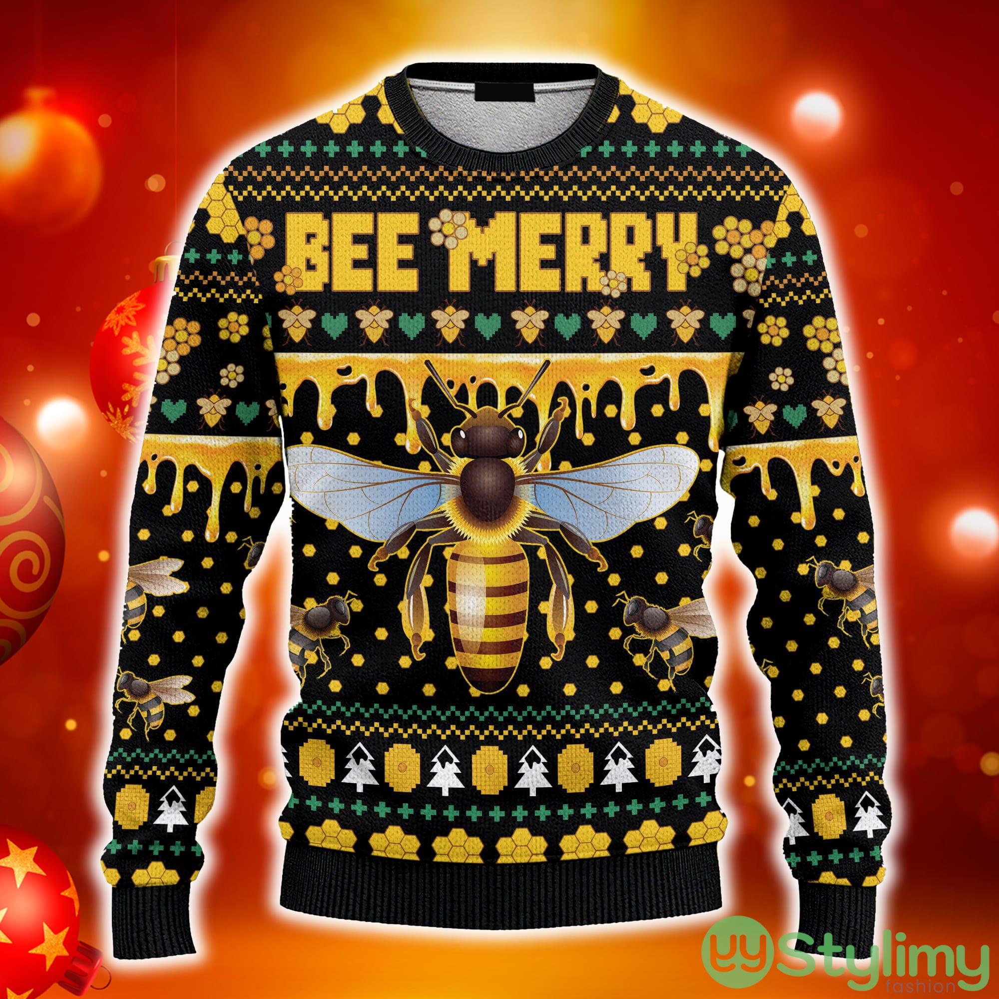 Animal Bee Merry Ugly Christmas 3D Sweater AOP 5 Animal Bee Merry Ugly Christmas 3D Sweater AOP - Animal Bee Merry Ugly Christmas Sweater_1