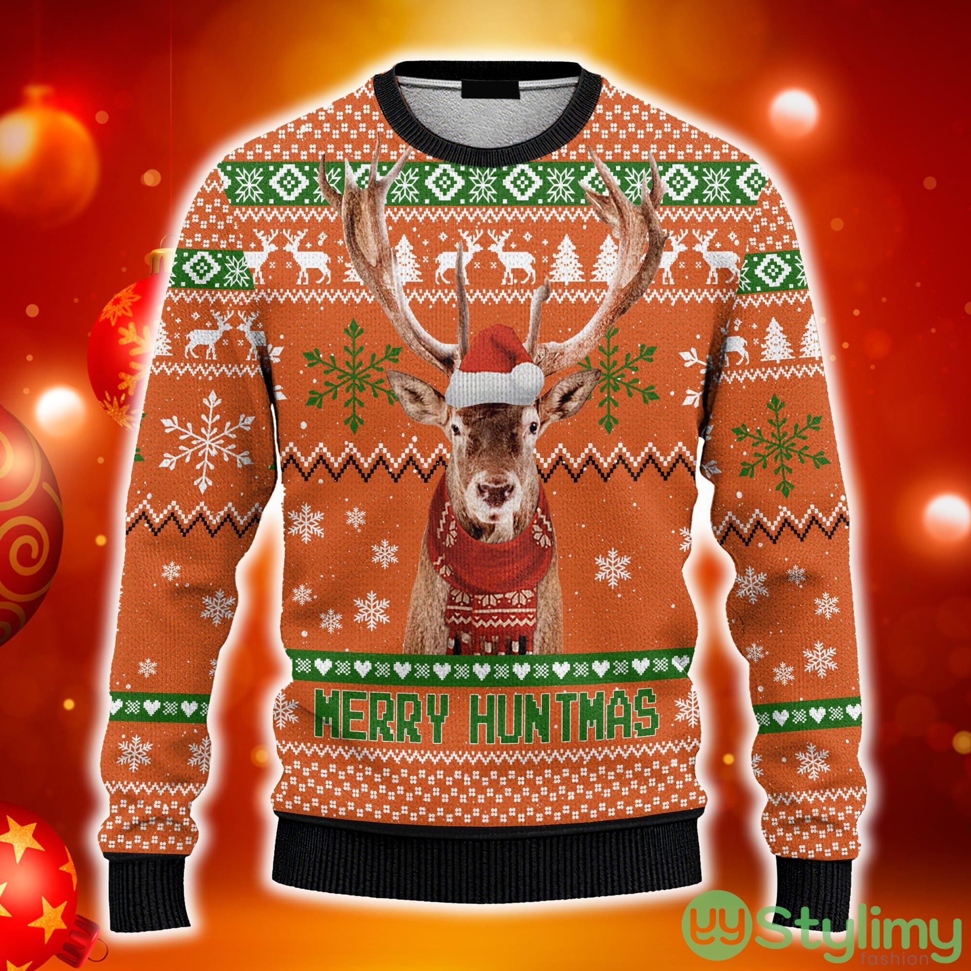 Animal Deer Merry Huntmas Ugly Christmas 3D Sweater AOP 5 Animal Deer Merry Huntmas Ugly Christmas 3D Sweater AOP - Animal Deer Merry Huntmas Ugly Christmas Sweater_1
