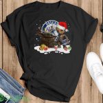 Baby Yoda Reindeer And Santa Groot Hug Dallas Cowboys Christmas Light Shirt - G500 Gildan T-Shirt