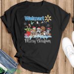 Baby Yoda Reindeer And Star War Characters Santa Walmart Merry Christmas Shirt - G500 Gildan T-Shirt