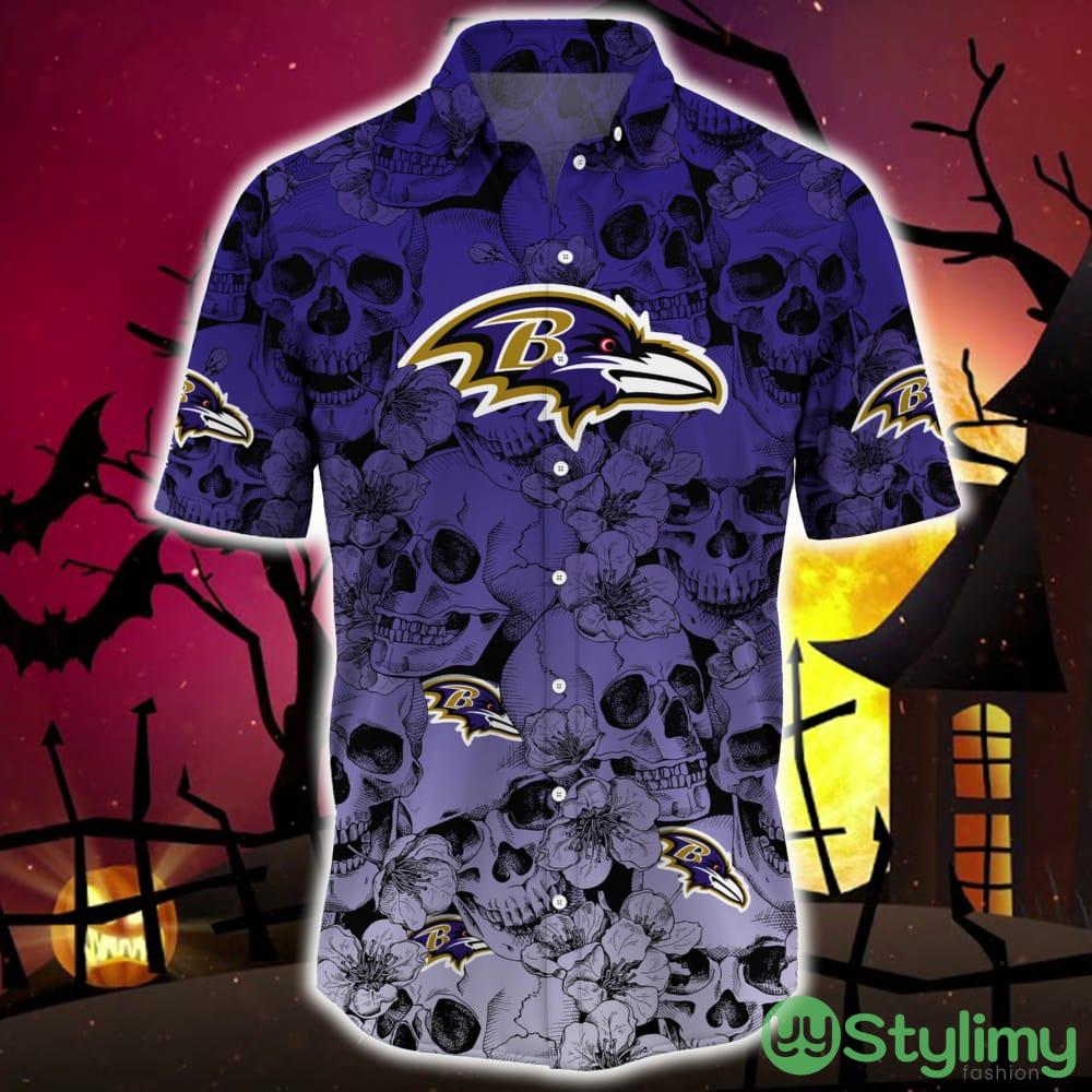 Baltimore Ravens Halloween Aloha Skull 3D Hawaiian Shirt For Fans Gift Christmas Men And Women 2 Baltimore Ravens Halloween Aloha Skull 3D Hawaiian Shirt For Fans Gift Christmas Men And Women - Baltimore Ravens Halloween Season Aloha Shirt, New Arrivals_3