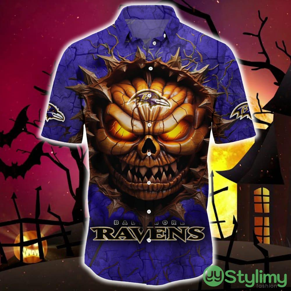 Baltimore Ravens Halloween Angry Skull 3D Hawaiian Shirt For Fans Gift Christmas Men And Women 2 Baltimore Ravens Halloween Angry Skull 3D Hawaiian Shirt For Fans Gift Christmas Men And Women - Baltimore Ravens Halloween Super Trending Shirt For This Season_3