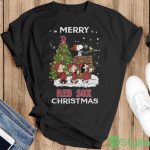 Boston Red Sox Snoopy Family Christmas Shirt - G500 Gildan T-Shirt