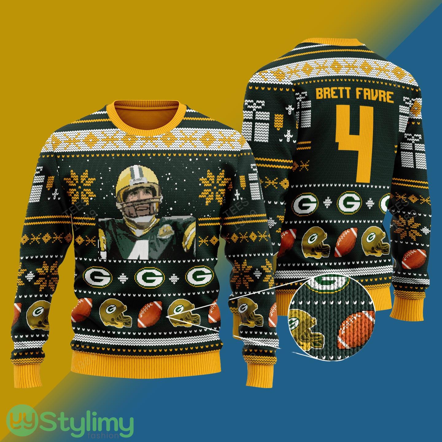 Brett Favre green bay packers NFL Knitted Xmas Sweater Gift Men And Women 4 Brett Favre green bay packers NFL Knitted Xmas Sweater Gift Men And Women - Brett Favre green bay packers NFL Knitted Sweater Photo 1