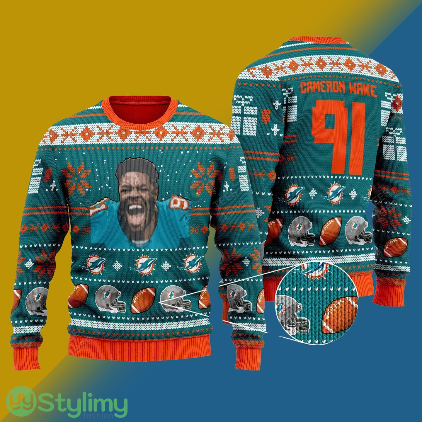 Cameron Wake miami dolphins NFL Knitted Xmas Sweater Gift Men And Women 4 Cameron Wake miami dolphins NFL Knitted Xmas Sweater Gift Men And Women - Cameron Wake miami dolphins NFL Knitted Sweater Photo 1