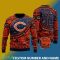 Chicago Bears NFL Ugly Snowflakes Reindeer 3D Sweater Custom Number And Name - Chicago Bears NFL Ugly Knitted Sweater Photo 2