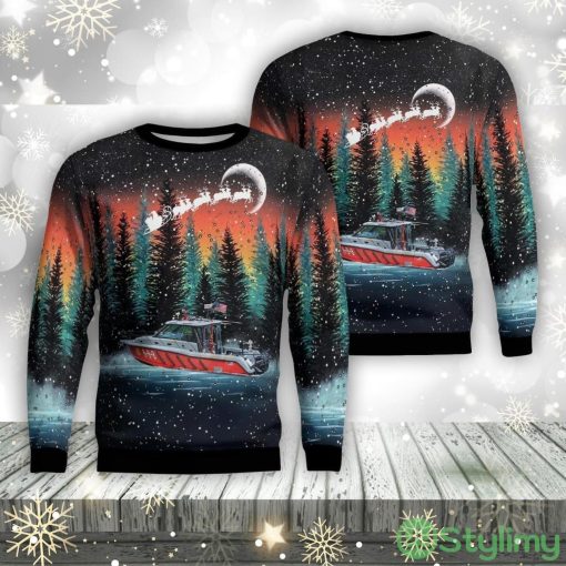 Chicago Fire Department Cfd Illinois Eugene Blackmon Fireboat Aop Ugly Sweater Family Gift Product Photo 1