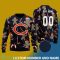 ChicagoBears Snowflakes Reindeer 3D Sweater Custom Number And Name - 001ChicagoBears - CUSTOMIZE YOUR NAME & NUMBER Photo 2