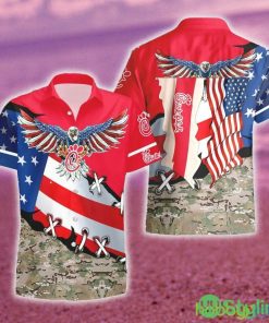 Chick-fil-A Eage USA Flag Hawaiian Combo Shirt And Short Gift Hawaiian For Mens - Chick-fil-A Eage USA Flag Hawaiian Shirt And Short_1