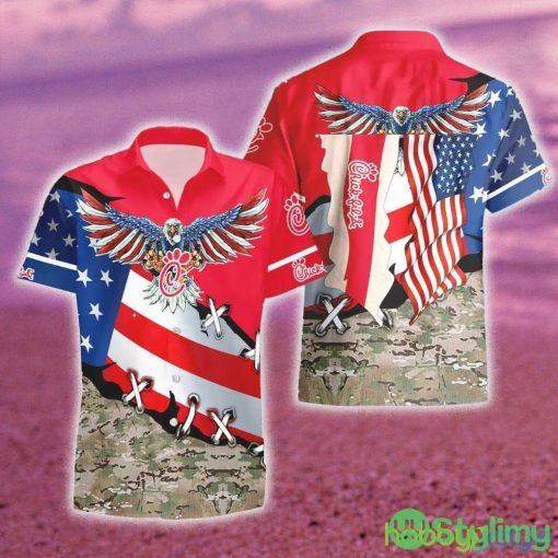 Chick-fil-A Eage USA Flag Hawaiian Combo Shirt And Short Gift Hawaiian For Mens