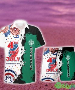 Coffee USA Flag Independence 4th of July Hawaiian Combo Shirt And Short Gift Hawaiian For Mens - Coffee USA Flag Independence 4th of July Hawaiian Shirt And Short_1