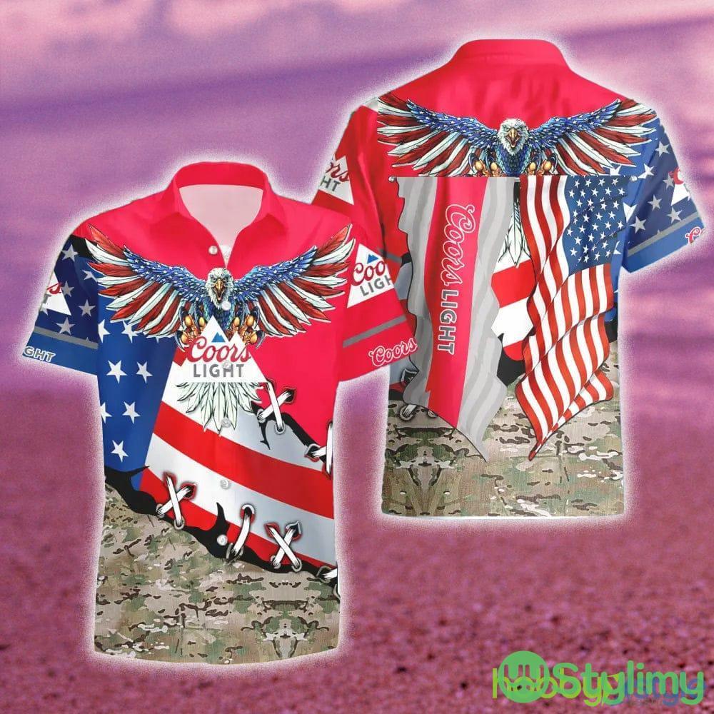 Coors Light Beer Eage USA Flag Hawaiian Combo Shirt And Short Gift Hawaiian For Mens 2 Coors Light Beer Eage USA Flag Hawaiian Combo Shirt And Short Gift Hawaiian For Mens - Coors Light Beer Eage USA Flag Hawaiian Shirt And Short_2