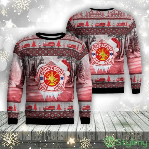 Countryside Fire Protection District, Vernon Hills, Illinois Christmas Aop Ugly Sweater Family Gift