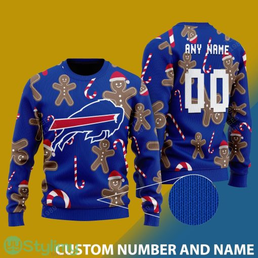 Custom Number And Name Bills Christmas Santa Bear Ugly Christmas Sweater