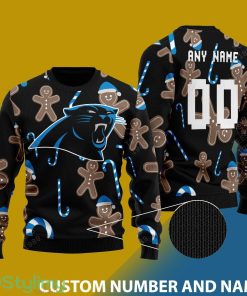 Custom Number And Name Carolina Christmas Santa Bear Ugly Christmas Sweater - 001Carolina - CUSTOMIZE YOUR NAME & NUMBER