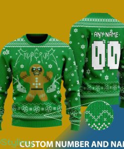 Custom Number And Name Foo Fighters Graphics Christmas Santa Bear Ugly Christmas Sweater - Foo Fighters Christmas Sweater v2 - CUSTOMIZE YOUR NAME & NUMBER