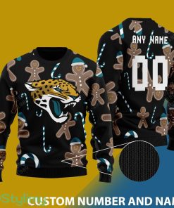 Custom Number And Name Jaguars Christmas Santa Bear Ugly Christmas Sweater - 001Jaguars - CUSTOMIZE YOUR NAME & NUMBER