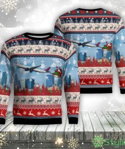 Delta Air Lines A330-300 With Santa Over Charlotte Christmas Aop Ugly Sweater Family Gift Product Photo 1