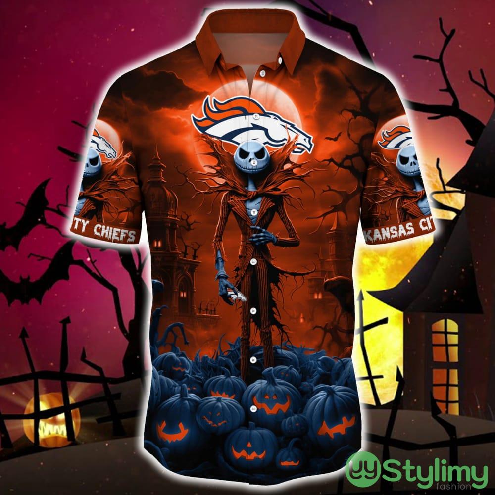 Denver Broncos Halloween Jack Skellington 3D Hawaiian Shirt For Fans Gift Christmas Men And Women 2 Denver Broncos Halloween Jack Skellington 3D Hawaiian Shirt For Fans Gift Christmas Men And Women - Denver Broncos Halloween Jack Hawaii Shirt Trending For This Season_3
