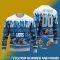 Detroit Lions Graphics NFL Snowflakes Reindeer 3D Sweater Custom Number And Name - Detroit Lions v2 NFL Knitted Sweater Photo 2