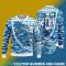 Detroit Lions NFL Christmas Snowflakes Reindeer 3D Sweater Custom Number And Name - Detroit Lions NFL Christmas Knitted Sweater Photo 2