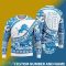 Detroit Lions NFL Ugly Snowflakes Reindeer 3D Sweater Custom Number And Name 5 Detroit Lions NFL Ugly Snowflakes Reindeer 3D Sweater Custom Number And Name - Detroit Lions NFL Ugly Knitted Sweater Photo 2